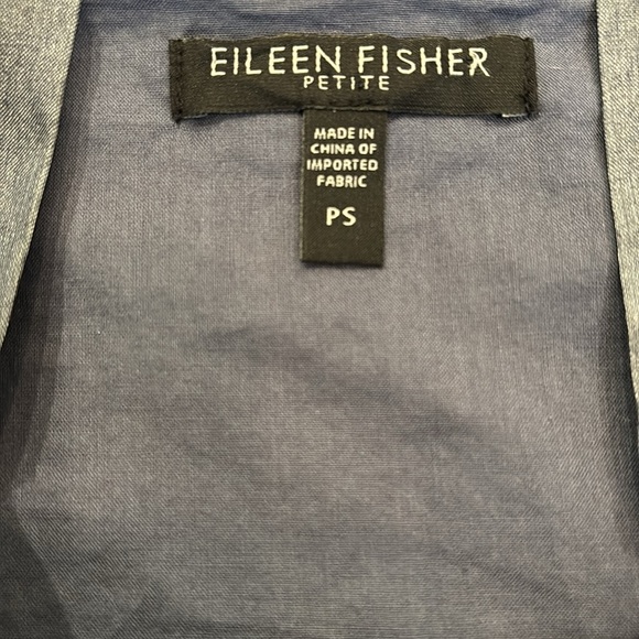 EILEEN FISHER 💯 silk and cotton lined suble sequin rusched tank size S/P - Picture 4 of 11